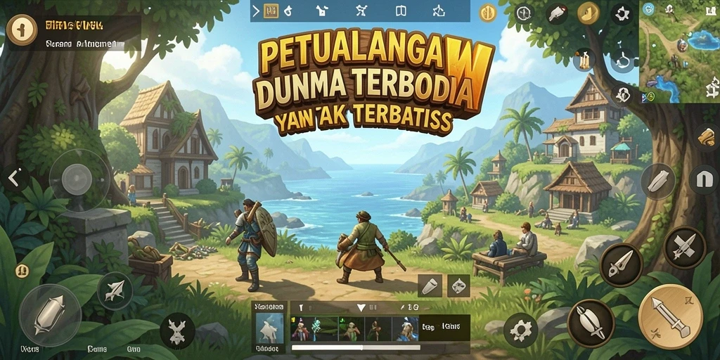 Tampilan gameplay mendebarkan di dunia terbuka 7777W.