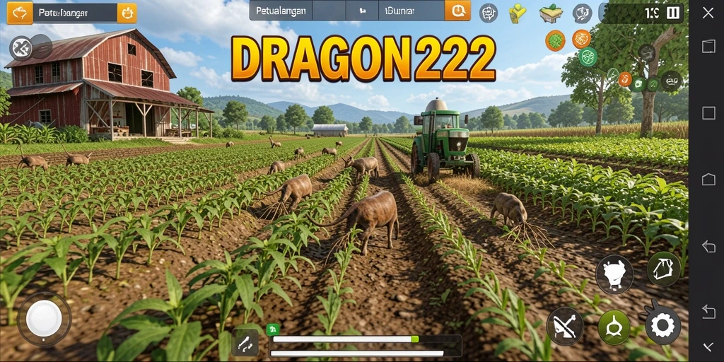 Screenshot gameplay menunjukkan aktivitas pertanian yang seru dan interaktif.