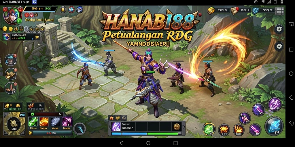 Tampilan gameplay menyerupai petualangan RPG yang mendebarkan.