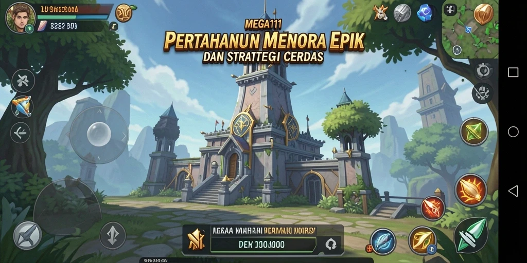 Tampilan menarik gameplay Tower Defense di MEGA111.
