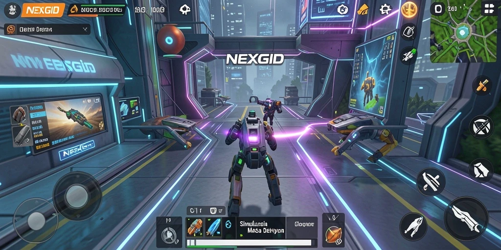 Tampilan gameplay menarik dari NEXGID dengan dunia virtual yang luas.