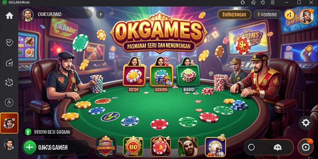 Gameplay Kasino seru di OKGAMES dengan banyak pilihan permainan.