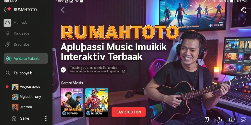 Tampilan antarmuka RUMAHTOTO dengan gameplay interaktif musik yang seru.