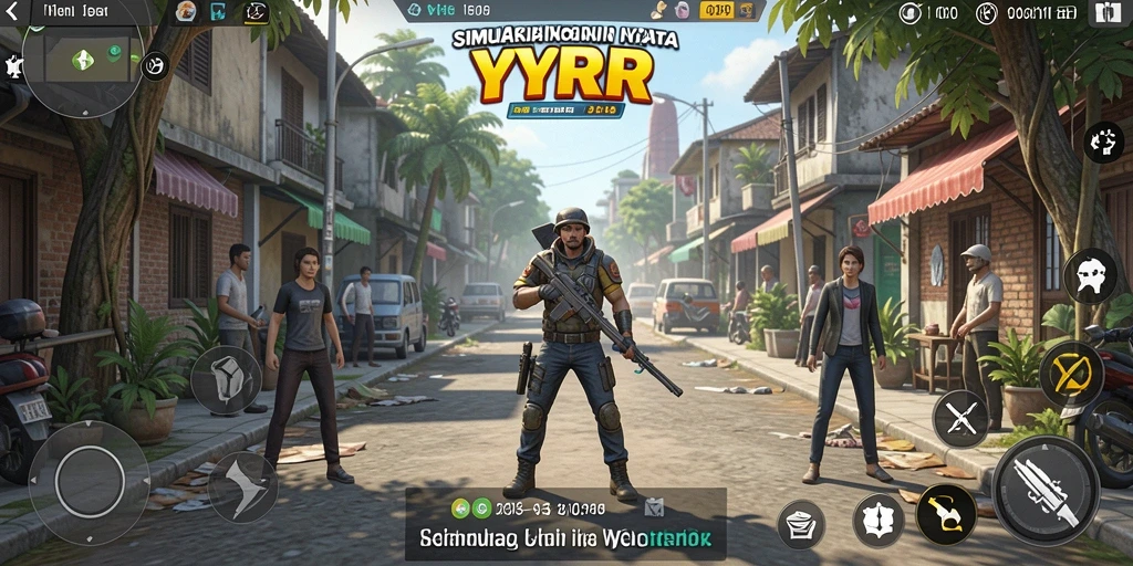 Gameplay YYRR menampilkan dunia simulasi kehidupan yang interaktif dan menarik.